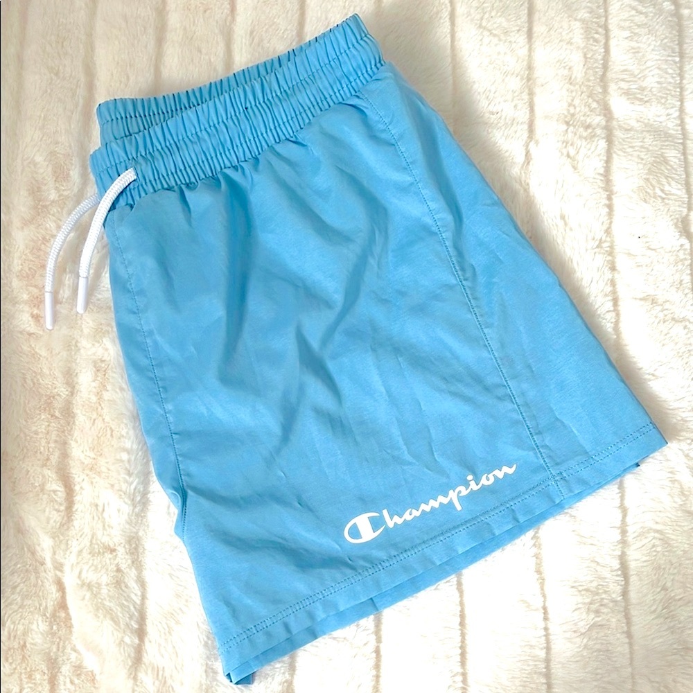 Champion Baby Blue Athletic Shorts with Elastic Waistband